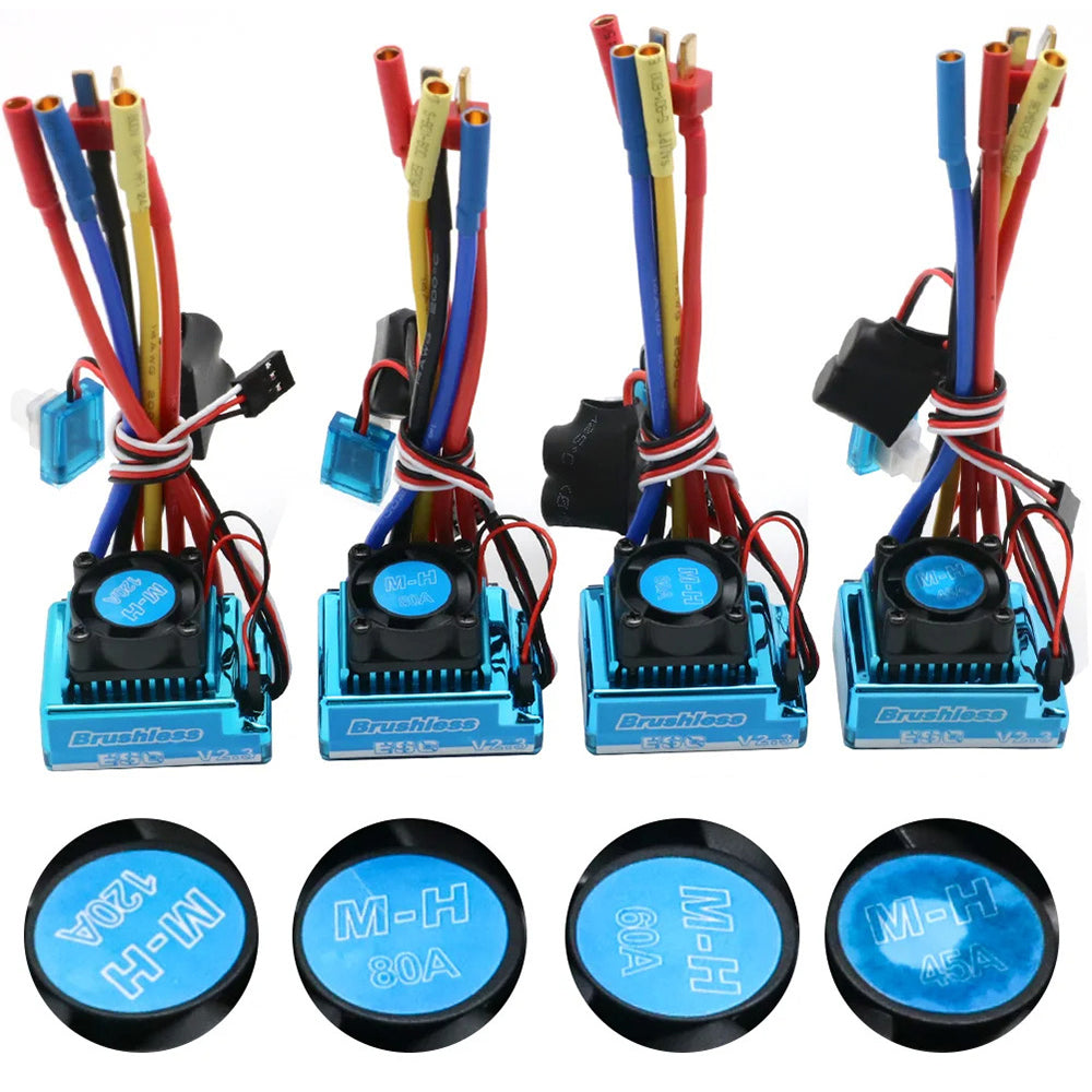 Waterproof 45A 60A 80A 120A Brushless ESC Electric for 1/8 1/10 1/12 RC Car Parts