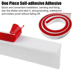 Bathroom Kitchen Foldable Water Stopper Self-adhesive Rubber Dam Shower Barrier White/Transparent