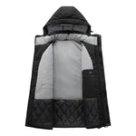 Winter Smart Heated Cotton Jacket For Men Warm Plus Velvet Thickened Down Cotton Jacket Heating USB Charging Outdoor Jacket