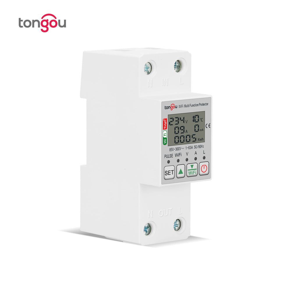 WiFi Smart Electric Meter for Home Use Enabled Remote Control Real-Time Display Adjustable Over and Under-voltage Protection Over-current and Leakage Protection Energy Efficient