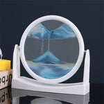 3D Flowing Sand Painting Table Moving Sand Picture High Transparency 360° Rotatable Design Desktop Decor Home Office Sandscape Painting Ornaments