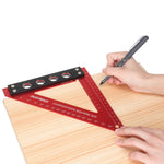 LinkMejor 200mm Aluminum Alloy Carpenter Square Triangle Ruler Woodworking Precision Hole Positioning Square