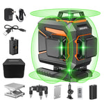 Laser Level GOCHIFIX 4x360 16 Line 4D Self Leveling Green Laser Level Horizontal Vertical Level Tool for Construction Sharp 520 Laser Tube 5.2Ah Rechargeable Battery Pulse Mode & Remote Controller