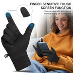 LinkMejor 1 Pair of Warm Winter Gloves Men Women Outdoor Sports Touchscreen Non-Slip Cycling Gloves Thin Edition with Velvet-L/XL