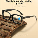 Classic Square Black Reading Glasses for Men Women HD Anti-blue Light Eye Protection Presbyopia Eyeglasses