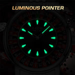 LinkMejor Stylish Dial Design Men's Quartz Watch Waterproof Luminous Business Casual Wristwatch