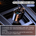 PD30W+80W+100W Car Fast Charger LCD Screen Dispaly Compatible with 100W/66W/40W/22.5W Super Fast Charge