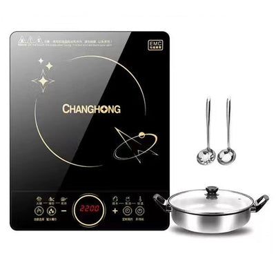 LinkMejor 2200W Electric Induction Cooker Household Waterproof Small Hot Pot Heating Stove Touchpad Stir-fry Dish Cooking Oven