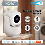 LinkMejor Tuya 3MP HD WiFi Smart Camera Indoor PTZ Home Monitoring Surveillance Work with Alexa Google Home