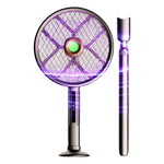 Tevorex 2800V Electric Extendable Mosquito Swatter 90°Roating Mesh Green Light Detection High Voltage Grid USB Rechargeable Household Foldable Fly Swatter Mosquito Killer with LED Attract Light