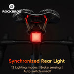 LinkMejor Smart Bicycle Brake Sensing Taillight 12 Light Modes Vibration Sync Feedback IPX6 Waterproof USB Rechargeable Safe Rear Light for MTB Road Bike Cycling
