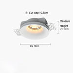 Elfeland GU10 Recessed Gypsum Downlight Anti-Glare Round/ Square LED Spotlight for Living Room Bedroom Home Lighting