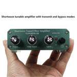 Shortwave Tuned Filter Amplifier 3-30MHz Adjustable Gain 0-30dB Narrow Band Filter BNC Interface RX TX PTT DC Power Supply with Transmit and Pass Modes
