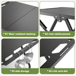 Xmund Camping Table, Outdoor and Sports Gear, Lightweight Portable Folding Tables, Carbon Steel Multifunctional Barbecue Tables, Free Assembly, Full Scene Compatible for Picnic and Barbecue