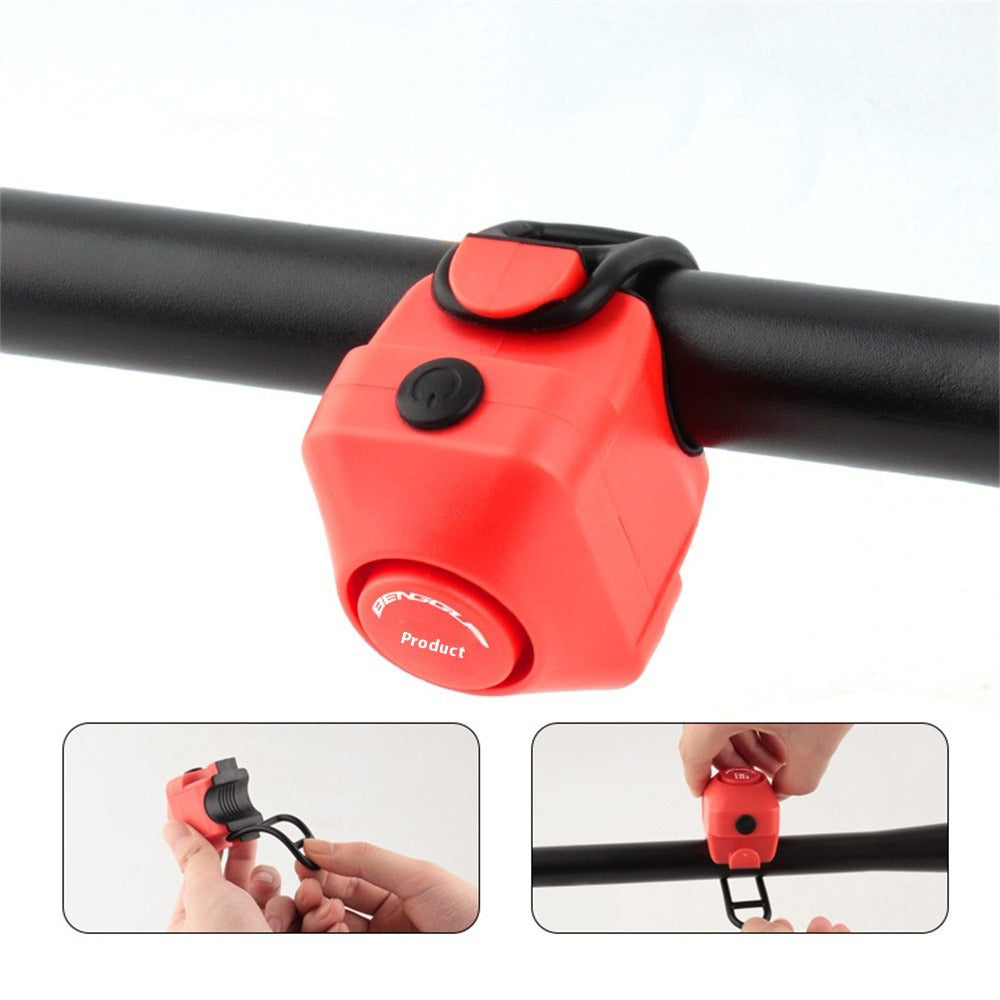 LinkMejor 110dB Bike Electronic Horn Type-C Charging Warning Safety Bicycle Mini Alarm for MTB Handlebar of 22-31.8mm