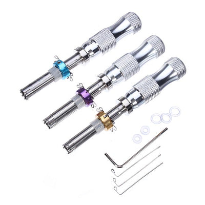 LinkMejor 3Pcs Tubular 7 Pins Lock Pick Tool Locksmith Tool Lock Pick Set