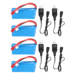 2Pcs ZOP Power 7.4V 1500mAh 25C 2S Battery T Plug for 16889 Brushless RC Car Vehicles