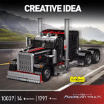 Mould King 10037 The American Truck Building Block Assembly Kit Car Brick Set New Technical Car Toys 1797PCS Kids Christmas Gift