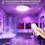 Elfeland 16cm Rechargeable Ceiling Light Wireless RGBW Bathroom Light with 16 Colors IP65 Water Resistant 10000mAh Battery Remote & Touch Control Magnetic Mount