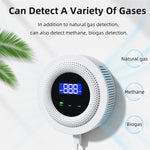 WiFi Enabled Gas Leak Detector with Digital Display and Temperature Sensor for Detection of Natural Gas Methane and Biogas with Voice Alerts and Breakdown Self Check Function