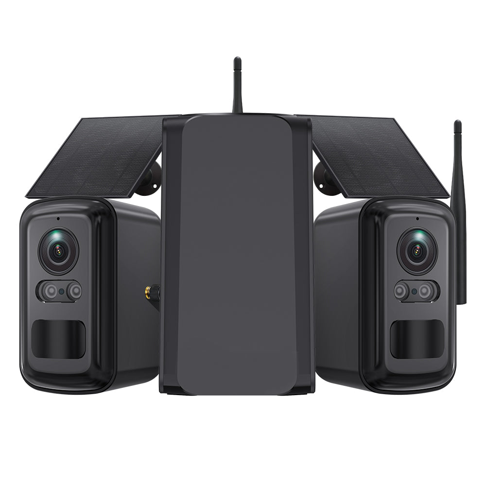 LinkMejor Solar WiFi Camera 2/4 Cameras Kit 3MP PIR Motion Detect Two Way Audio Night Vision IP66 Waterproof Wireless Outdoor Security Cameras