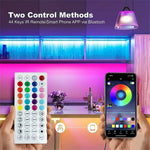 Elfeland RGB Bluetooth LED Light Strip Smart Atmosphere Light Indoor 24V EU Plug With 44-Key Remote Control for TV Wall Computer Room Bedroom