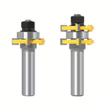 2pcs 1/2 Inch 1/4 Inch 8mm Shank Tongue and Groove Router Bit Set Tungsten Carbide Perfect for Woodworking Cutting MDF Plywood Hardwood
