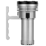 HaikeLite RA40 35000LM Flood Strong LED Flashlight With Powerful 30000mAh 46950 Battery Removable Handle 300M Long Range High Lumen Rechargeable Portable LED Torch Aluminium Alloy For Camping Hiking Outdoor Adventures