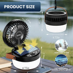 LinkMejor Outdoor Solar Fan Light Portable Rechargeable Hanging Lamp USB Rechargeable Folding Camping Lights Easy to Use