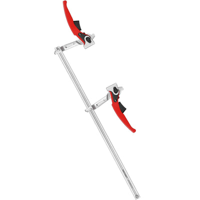 Ratcheting F Clamp Heavy Duty Black Steel Shaft 705 lbs Clamping Force 15 3/4 Inch Opening Capacity Sliding Limbs for Welding Woodworking Metalworking