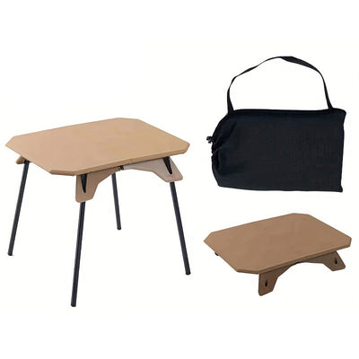 Xmund Plastic Folding Camping Table 40kg Load Capacity 1.85kg Lightweight Portable Dual Height Adjustable ABS Aluminum Alloy Picnic Side Table Outdoor Beach Desk