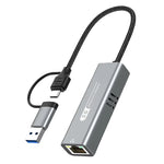 USB3.1 5000Mbps USB/Type-C To RJ45 Network Interface Converter Gigabit Ethernet Adapter RTL8157 for USB 3.1 Gen 1 Laptop Computer Plug and Play