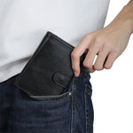 Ekphero Retro Genuine Leather RFID Men's Wallet Business Casual Money Clip Multiple Card Slots Holder Coin Purse