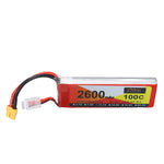 LinkMejor Power 11.1V 2600mAh 100C 3S LiPo Battery XT60 Plug for RC Drone