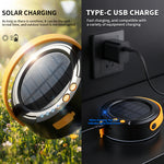 IPRee LY20 5W LED Solar Camping Lantern 1500mAh USB Rechargeable Portable Tent Light With 4 Lighting Modes IPX4 Waterproof Hanging Hook for Outdoor Hiking Emergency Survival