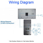 TD-D2ICR36W Tuya 1080P 2-Wire Analog IP Video Intercom Kit 7 inch Color Touch Screen Wireless Wifi Doorbell RFID Access Control System EU Plug