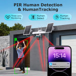 INQMEGA 9MP Tri-lens Solar Camera 4G EU Version Outdoor Wireless PTZ Color Night Vision Two-way Audio Waterproof AOV+PIR 2-in-1 Smart Home Surveillance CCTV Cameras
