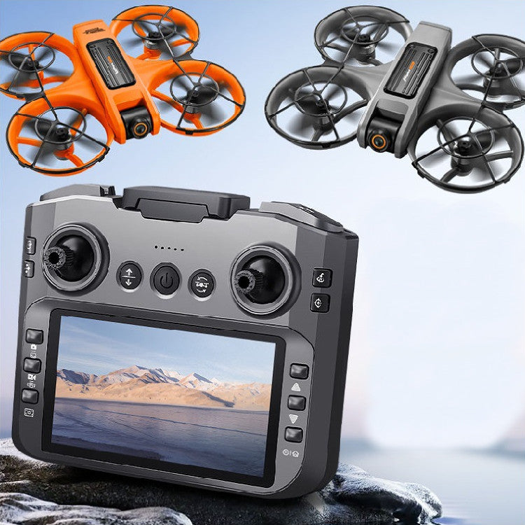 LinkMejor S156 WiFi FPV with 4.9inch LCD Screen Controller HD Dual Camera Electrically Adjustable Optical Flow Hover Automatic Obstacle Avoidance Circle Protection LED Light Brushless 2.4G 4CH 6-Axis Remote Control Toys RC Drone Quadcopter RTF