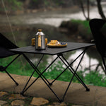 IPRee Portable Foldable Camping Side Table with Aluminum Alloy Scroll X-Frame for Outdoor Picnics, BBQ, Beach, and Travel