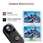 MZ02 5MP HD 2.4G WIFI Thumb Action Camera 4K Ultra HD Wide Angle Electronic Anti-Shake Underwater Shooting Waterproof Portable Mini Sport Camera with App Remote Control for Vlogging Recording