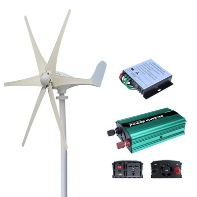 Wind Controller S-Shaped 6-Blade Wind Turbine Power Generator Inverter 300W Auto-Charging 12V/24V Efficient Energy Conversion IP6 Protection Easy Installation 300W