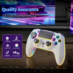 JZ-5005 RGB Wireless Controller with Hall Trigger and Joysticks SUpport 6-Axis Gyro Turbo Vibration for PS5 Slim PC Steam Deck