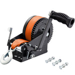 Heavy Duty 3500 lbs Boat Trailer Winch with 33 ft Strap Manual Winch with Grip Handle Dual Directional Ratchet - Ideal for Boats Jet Skis Trailers Marine