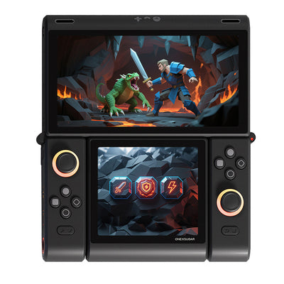 [16+512G] ONEXSUGAR Sugar 1 Convertible Dual Screen Handheld Gaming Console Snapdragon G3 Gen 3 6.01-Inch OLED Android 14 Retro Emulator Portable Game Player with Dual-Fan Cooling System