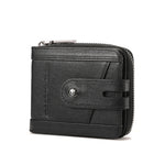 LinkMejor Genuine Leather Bifold Men Zipper Wallet RFID Blocking Mutil Card Holder Coin Purse Small Cash Clip