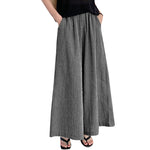 LinkMejor Womens Geometric Printed Wide Leg Pants Vintage Elastic Waist Straight Pleated Trouser Loose Fit