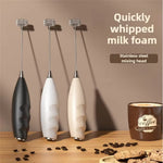 Electric Milk Frother Handheld Mini Whisk for Coffee & Hot Chocolate One-Touch Operation Cordless Rechargeable Easy Clean for Lattes Cappuccino Protein Shakes