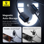 Baseus Versatile 60W USB-A+USB-C to USB-C+iP Cable PD Fast Charging Data Transmission Copper Core Line 1M/2M Long for  iPhone 16 Pro 15 Pro Max 14 13 12 for Huawei Mate XT for Xiaomi 15pro for Samsung Galaxy Z Flip6