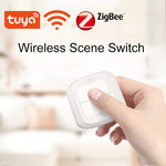 LinkMejor WiFi/Zigbe 2 Gangs Smart Scene Switch Wireless Remote Control Smart Home Automation Scenario Switch