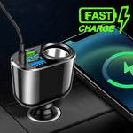 12V-24V Universal Car Charger  Car Fast Charge Adapter Socket 66W USB Phone Charger 360° Rotation for iPhone Samsung Xiaomi
